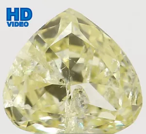 0.22 CT Natural Loose Heart Shape Diamond 3.70 MM Yellow Color Diamond LQ6464 - Picture 1 of 10