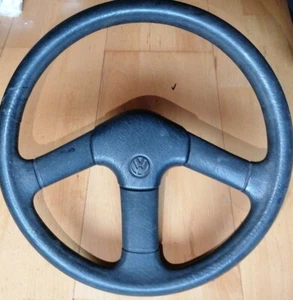 867419091F VW Polo 86C Lenkrad 3 Speichen 867419669C schwarz 1H0419660 Oldtimer  - Bild 1 von 16
