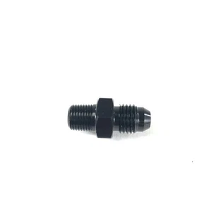 Aluminum Fitting Adapter 4AN Male end to 1/8NPT Male end Flare Straight Black - Picture 1 of 12