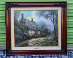 Thomas Kinkade MOONLIGHT COTTAGE 20 x 24 G/P gerahmte Lithographie Leinwand 363/1100 - Bild 1 von 24