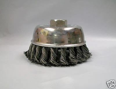 3" Knotted Wire Cup Brush, Coarse, 5/8"-11 Thread For Angle Grinders, Lot of 6 - Image 1 of 3