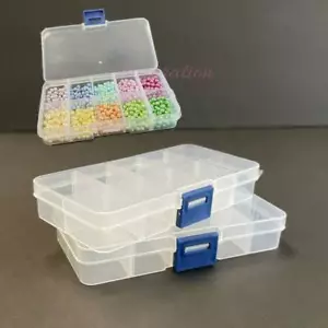 Caja de almacenamiento de cuentas caja artesanal de plástico pequeño contenedor de joyas con tapas paquete de 2 - Imagen 1 de 11