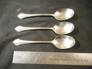 3 Oneida BANCROFT flaired place / oval soup spoon - Picture 1 of 3