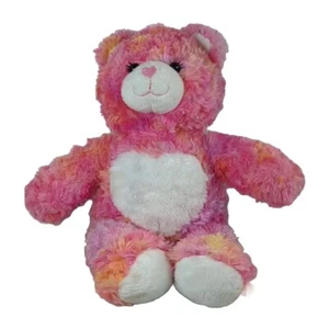 2010 Endless Hugs Build A Bear Batik rosa orange gelb Plüschherz nicht mehr produziert D8 - Bild 1 von 4