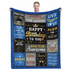 Birthday Gifts for Men Husband Birthday Gifts Throw Blanket Mens Birthday Gif... - Picture 1 of 7