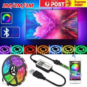 1/5M LED Strip Lights RGB Flexible USB Bluetooth Music Waterproof Lamps TV Room - Picture 1 of 16