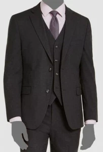 $361 Alfani Men's Gray Solid Stretch Slim-Fit Sport Coat Suit Jacket Size 46R - Picture 1 of 3
