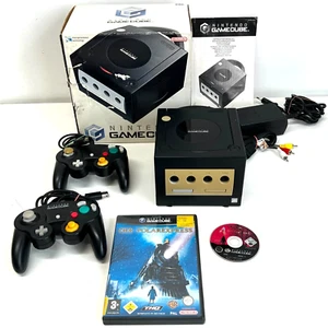 Consola de juegos Nintendo GameCube embalaje original - negra (DOL-001) With Resident Evil 4 - Imagen 1 de 17