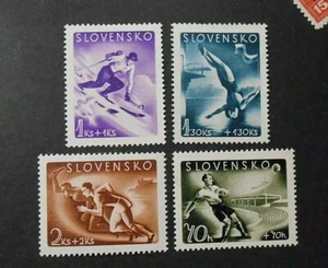 DEUTSCHLAND REICH 1943 SLOWAKEI Germany Protectorat "Sport" 4V. Kpl Satz MH* - Bild 1 von 1