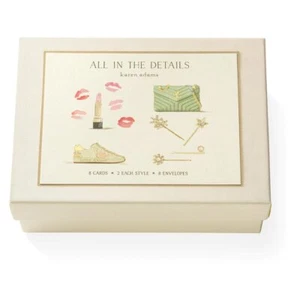 Karen Adams Gift Box of 8 Assorted Notecards with Matching Envelopes - Picture 1 of 36