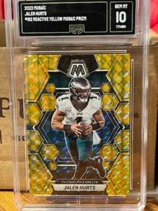2023 Panini Mosaic - Yellow Mosaic Prizm #192 Jalen Hurts GMA GEM MT 10 - Picture 1 of 2