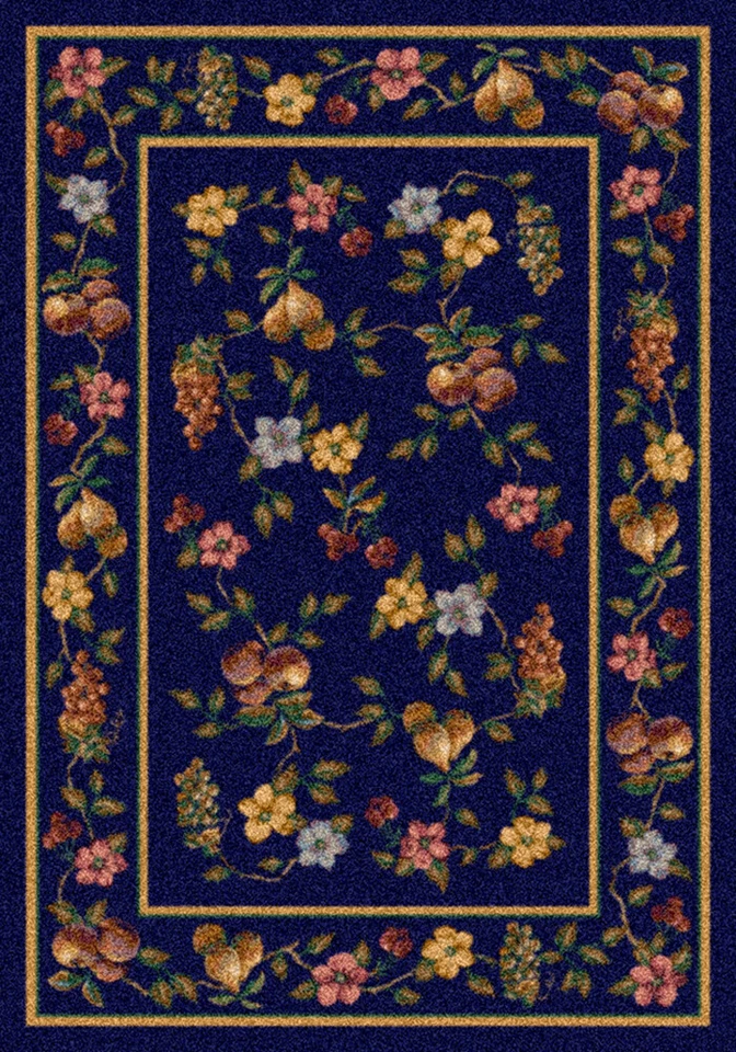 Milliken Blue Transitional Casual Fruits Grapes Area Rug Floral Lorelei Sapphire - Image 1 of 1