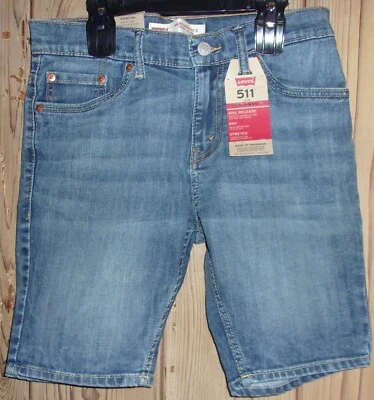 Pantalones Cortos de Jean LEVI'S #511 Azul Ajustado para Niño Talla: 10 Husky $44 Nuevos con Etiquetas Foto 1 de 2