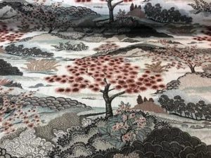 Yuhua-Marvy Rosemist Chinoiserie Toile Fabric in Rosemist - Picture 1 of 3