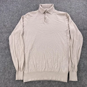 Suitsupply Polo Pullover Herren Medium Beige Kaschmir Seide Langarm Strick Luxus - Bild 1 von 10