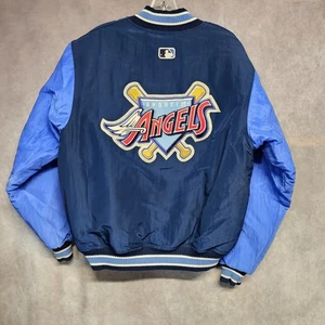 Vintage 90s Starter LA Anaheim Angels Satin Dugout Jacket Mens S Disney - Picture 1 of 8
