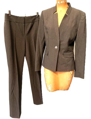 Antonio Melani Pants Suit Womens 4 Gray Blazer Straight Leg Work Career Office - Image 1 of 4
