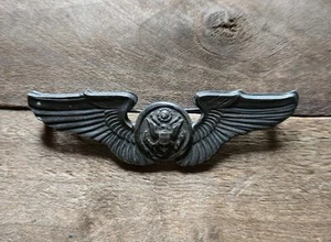 Vecchio distintivo spilla ali volantini argento sterling epoca seconda guerra mondiale esercito americano 3" - Foto 1 di 4