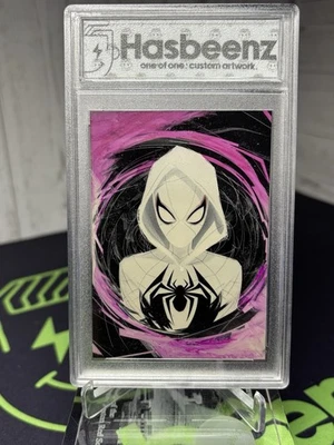 2025 Hasbeenz Ghost Spider Marvel Acrylic Sketch Card 1/1 Encased - Image 1 of 4