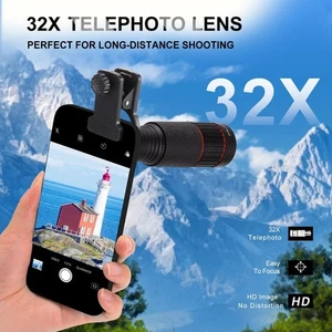 The 32x Telephoto Lens for Mobile Phones Portable Outdoor Photography Universal - Picture 1 of 12