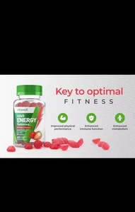 Vitawell Adult Energy 60 Strawberry Flavour Gummies Vitamin D3 Vegetarian 🌱 ☀️ - Picture 1 of 6