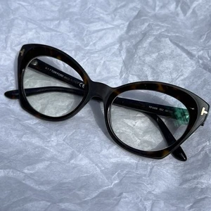 Tom Ford Cat Eye Eyeglasses TF5456 Brown Dark Havana Frames 52mm - Picture 1 of 9
