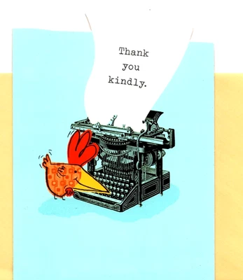 Thank You Very Much Antique Typewriter Red Rooster Hallmark Greeting Card - Image 1 of 3