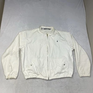 VTG Polo Ralph Lauren Harrington Bifold Jacket Men’s XXL Ivory Full Zip - Picture 1 of 13