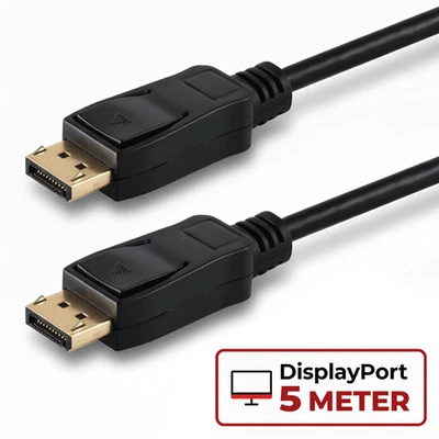 Displayport Kabel DP 1.4 - 3 fach Schirmung 2K 4K 5K 8K HD UHD 3D HDCP 240 Hz 5m - Bild 1 von 4