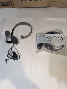 Microsoft Xbox 360 Headset Official Boom Microphone Headphone Black & White Lot - Picture 1 of 9