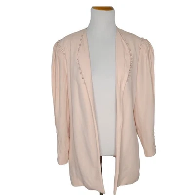 Vintage Rina di'Montella Neiman Marcus Evening Jacket Pearl Pink Women 8 - Image 1 of 4