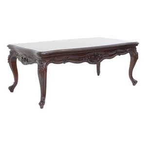 Solid Mahogany Wood Coffee Table French Style Antique Design - Picture 1 of 4