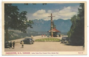 Victoria British Columbia Postcard Totem Pole Prospect Point Stanley Park - Picture 1 of 2