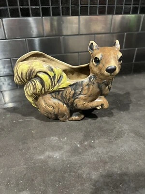 Maceta suculenta ardilla esmaltada cerámica vintage 7” L cerámica cactus plato Foto 1 de 4