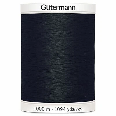 Gutermann Nähen-alle 100% Polyester Faden 1000m Hand Und Maschine - 000 Schwarz - Bild 1 von 2