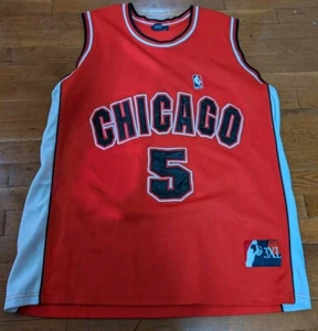 USED NBA CHICAGO BULLS NO 5 3XL JERSEY NO NAME ON BACK - Picture 1 of 5