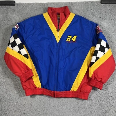 Chaqueta Abrigo De Colección Años 90 NASCAR Jeff Gordon Racing Nuez moscada DuPont Puffer Colorblock XL Foto 1 de 4