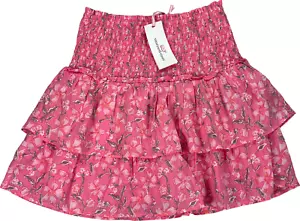 NEW Vineyard Vines Women’s Pink Oleander Floral Smocked Mini Skirt - XS - Picture 1 of 4