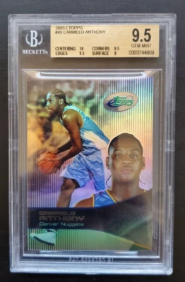 2003 eTopps Carmelo Anthony RC  #45 Beckett 9.5 Gem Mint Denver Nuggets - Image 1 of 2
