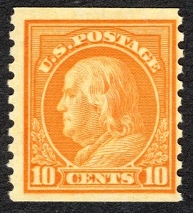 US 1922 10¢ Franklin Vert. Coil Stamp #497 MH CV $17.50 - Picture 1 of 2