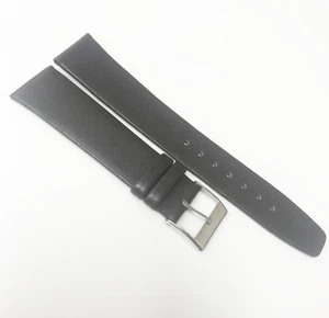 Correa de reloj genuina tono marrón oscuro cuero nuevo 20 mm tono plata hebilla - Imagen 1 de 5