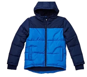 NEW ThereAbouts Blue Hooded Jacket  Kids Size XXS - 4-5  Puffer Jacket - Picture 1 of 13
