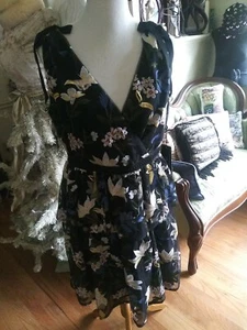 Adrianna Papell Embroidered & Sequinned Lace Layers Black Dress Size 12 NWT - Picture 1 of 16