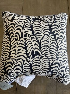 West Elm outdoor palm leaf  Pillow 18"  midnight blue - Image 1 of 2