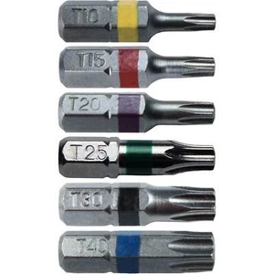 TORX DRIVER BIT SET: 1 Inch (1") Torx Bit Tips ~ T10, T15, T20, T25, T30, T40 - Picture 1 of 1