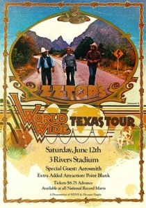 ZZ Top 1976 Concert POSTER World Wide Texas Tour Rare - Picture 1 of 1