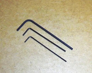 One each 0.028" 0.035" & 0.050" Hex Keys / ALLOY STEEL Allen Wrenches - USA - Picture 1 of 3