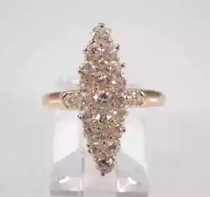 2Ct Round Cut Lab Created Diamond Cluster Engagement Ring 14K Rose Gold Plated - Picture 1 of 8