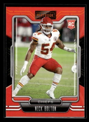 2021 Panini Playbook #165 Nick Bolton Rookie Orange Kansas City Chiefs - Image 1 of 2