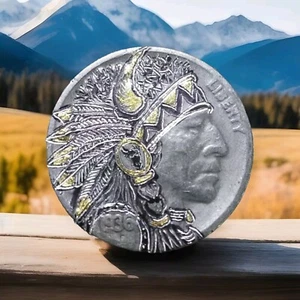 Hobo Nickel Indian Head 5 Cent Random Full Date rare only 99 made J&M TARANTUĹA - Picture 1 of 12